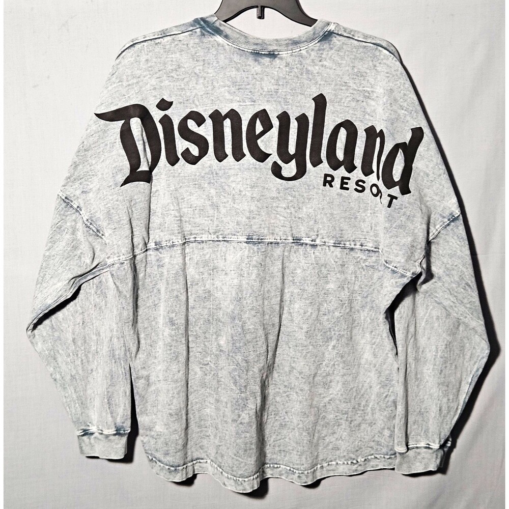 Spirit Jersey Disneyland Resort Shirt XL Grey Acid Wash Long Sleeve Puff Print